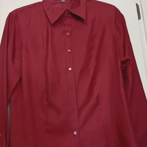 Ann Taylor Ruby Colored Pure Silk Blouse